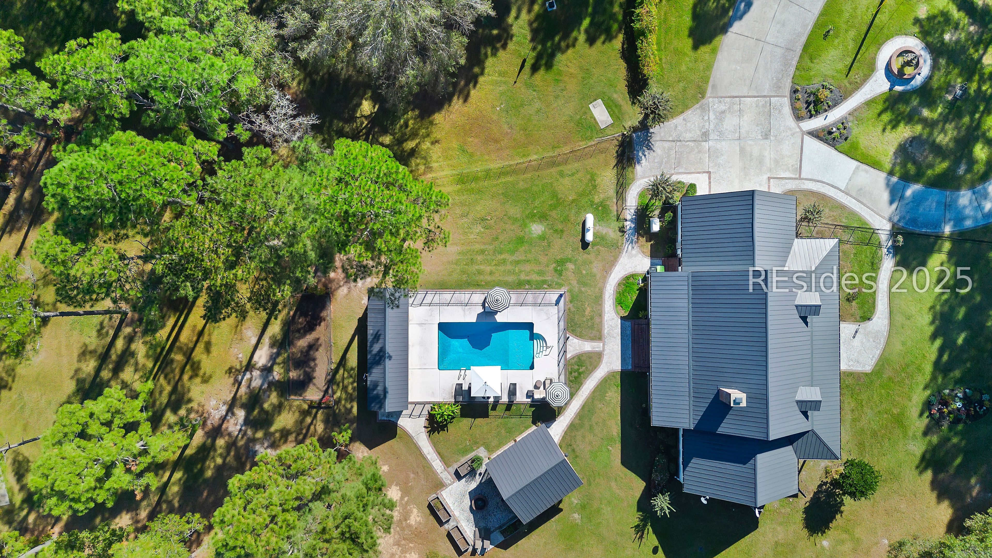 73 School Cut Road Hardeeville, SC 29927 - Photo 84 of 86 Birds eye view of home, pool, pool house