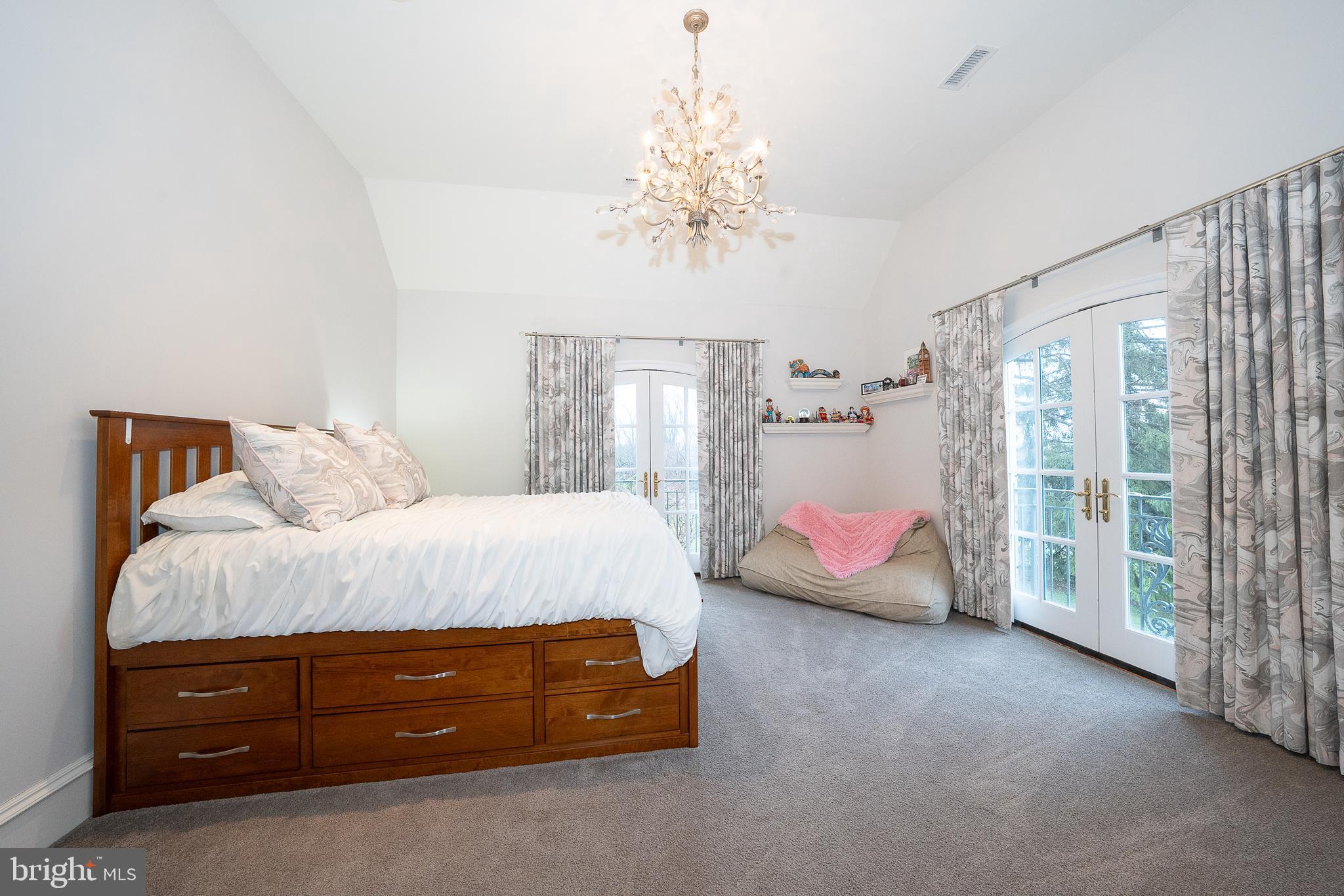 1122 Brynlawn Road Villanova, PA 19085 - Photo 43 of 55 Bright bedroom with high ceilings and French doors