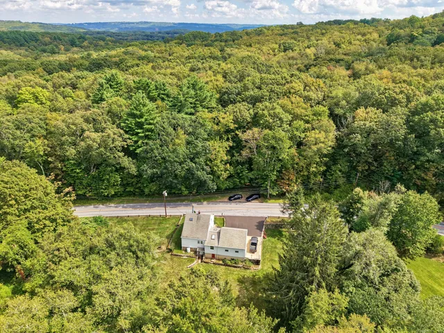 a building view with a garden space