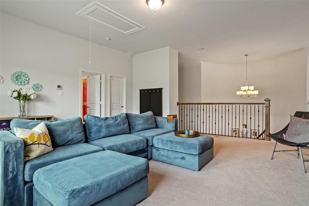 2202 Stanhill Drive Corinth, TX 76210 - Photo 19 of 29 a living room with furniture and a flat screen tv