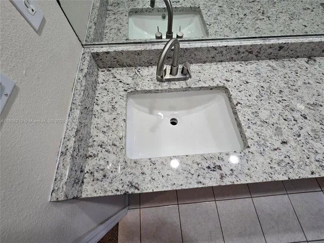 a bath tub sitting in a bathroom