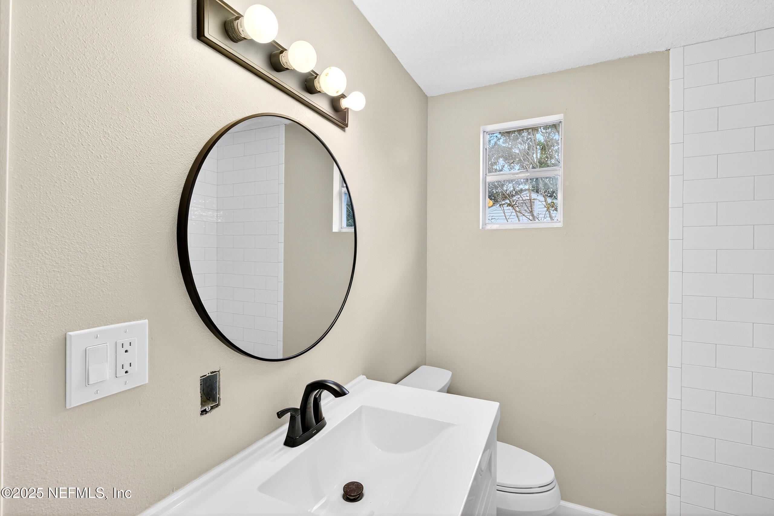 9906 Jeanette Road Jacksonville, FL 32246 - Photo 13 of 32 a bathroom with a sink a mirror and a toilet