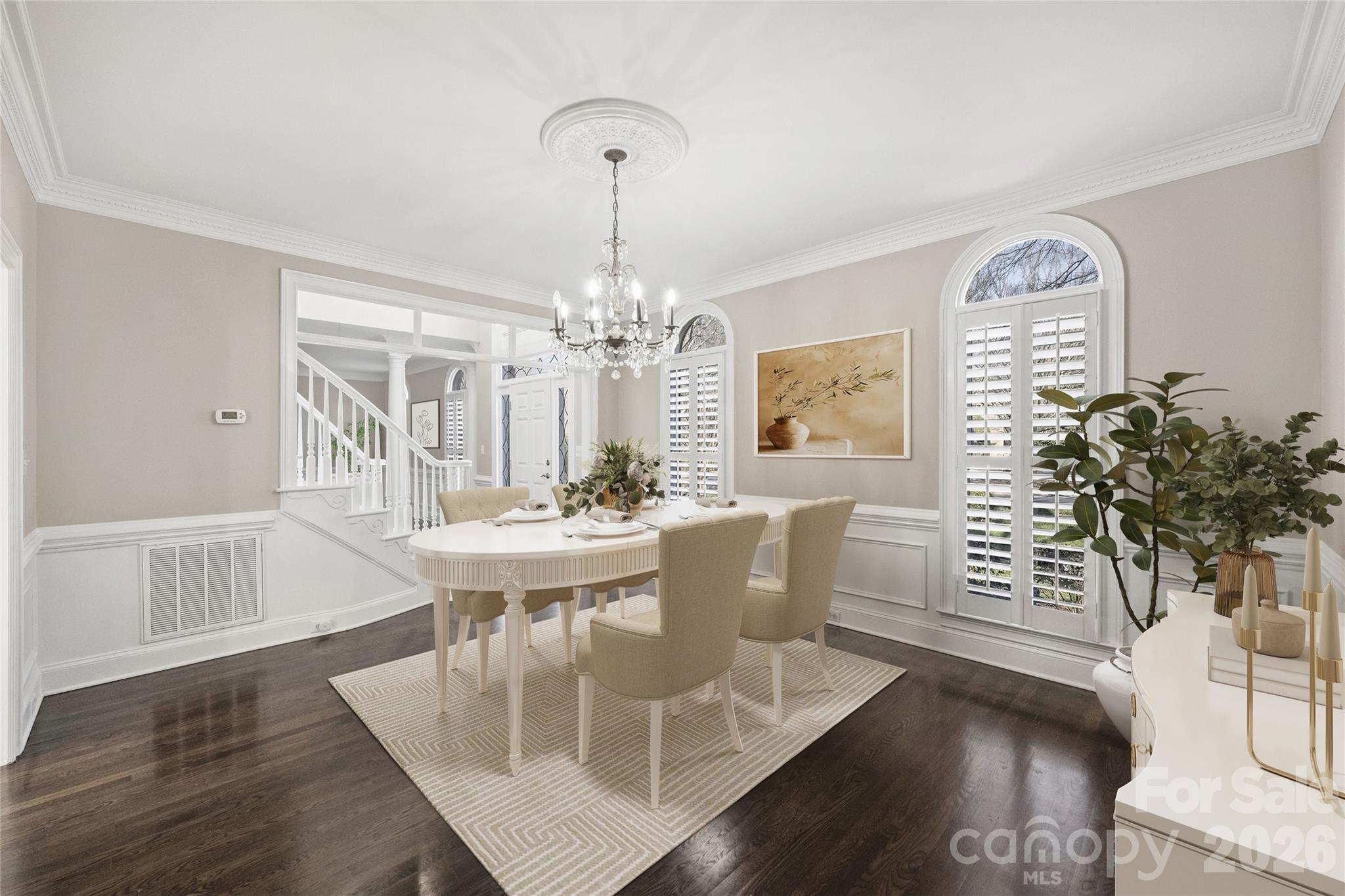 5242 Colony Road Charlotte, NC 28226 - Photo 6 of 34 a view of a dining room with furniture window and wooden floor