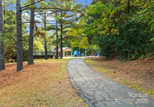 a view of road with trees