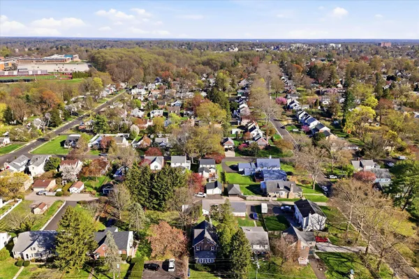 an aerial view of a city with lots of residential buildings