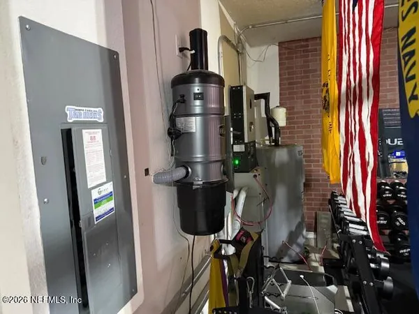a close view of water heater room