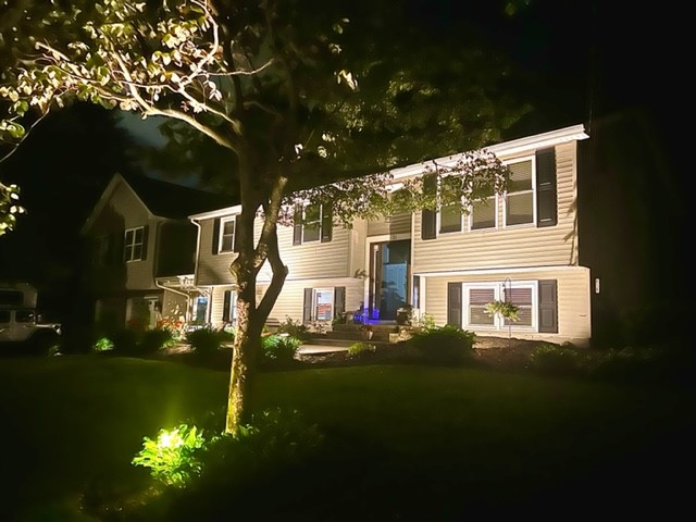 38 Kimberly Lane North Cranston, RI 02921 - Photo 2 of 46 Night time view with outside landscaping lights
