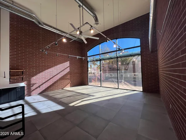 a kitchen with a cabinets and stove
