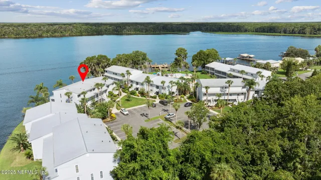 a view of a lake with outdoor space