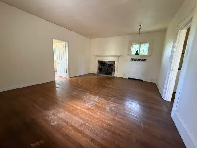 an empty room with windows