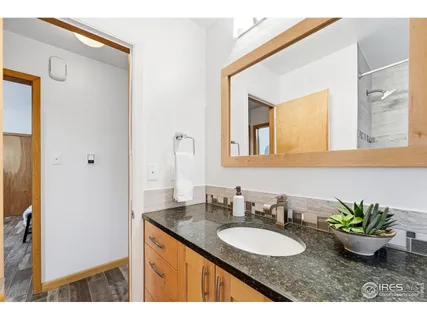 a bathroom with a shower