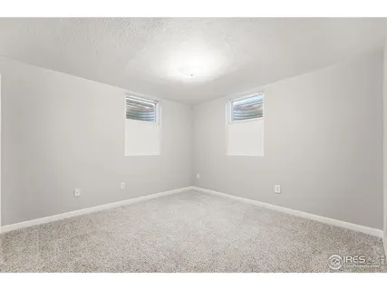 an empty room with a workbench