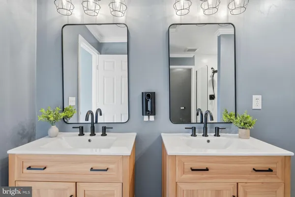 a workspace with furniture and wooden floor