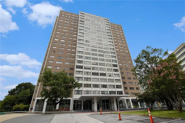 a front view of a building