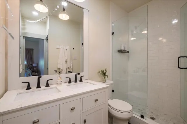 a bathroom with a shower