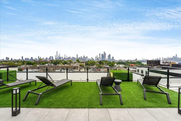 a view of a city with tall buildings