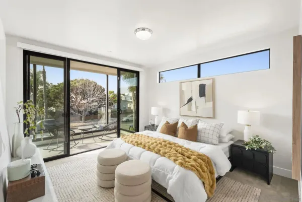 a view of a swimming pool with a lounge chairs