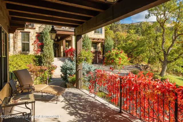 a outdoor living space with patio furniture