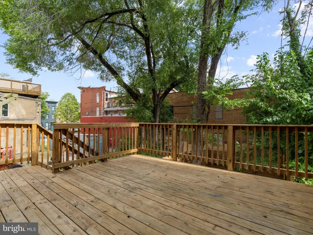 a view of a wooden deck