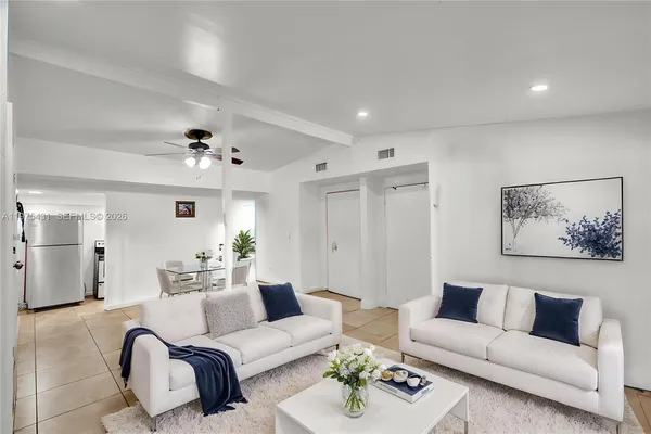 a living room with furniture