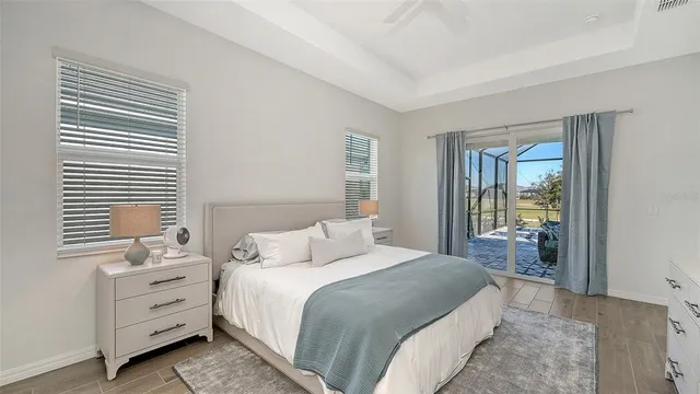 a bathroom with a shower and a mirror