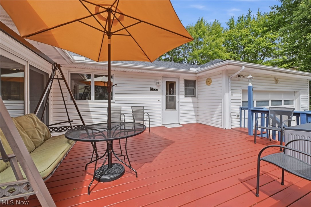 1499 Morris Road Kent, OH 44240 - Photo 40 of 41 Expansive outdoor deck with a vibrant red finish