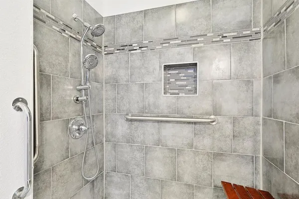 a bathroom with a shower