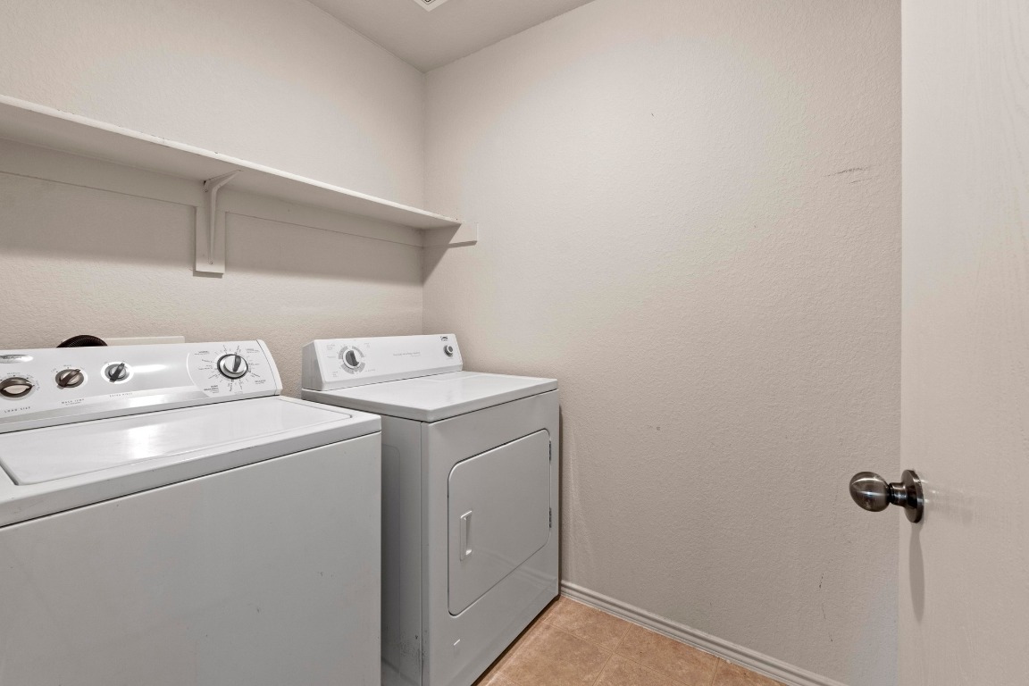 4608 Acers Lane Austin, TX 78725 - Photo 23 of 26 The 2nd floor laundry room is equipped with a Washer and Dryer and overhead shelf space for your laundry needs.