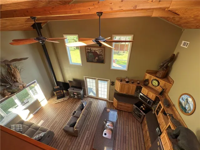 a room with furniture and a window