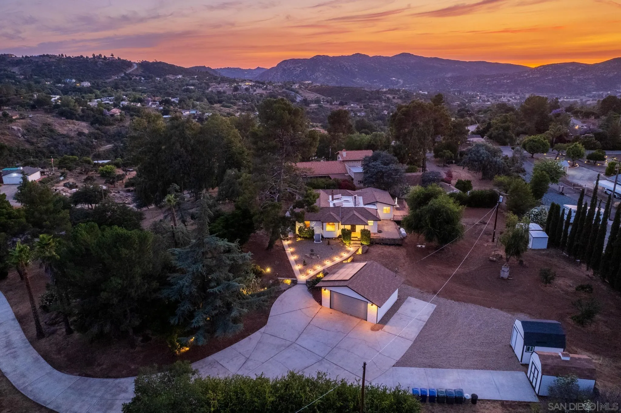 1230 Arnold Way Alpine, CA 91901 - Photo 58 of 60 an aerial view of a house with mountain view