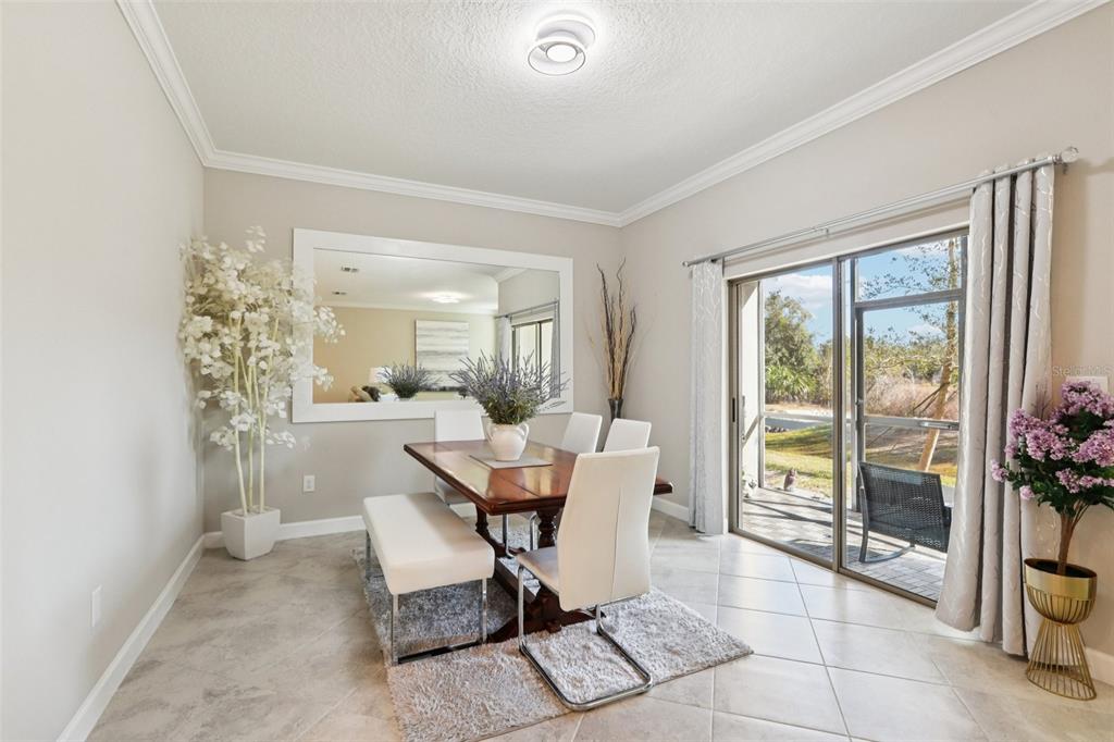 1306 White Fox Run Lutz, FL 33549 - Photo 5 of 35 a dining room with furniture and a floor to ceiling window