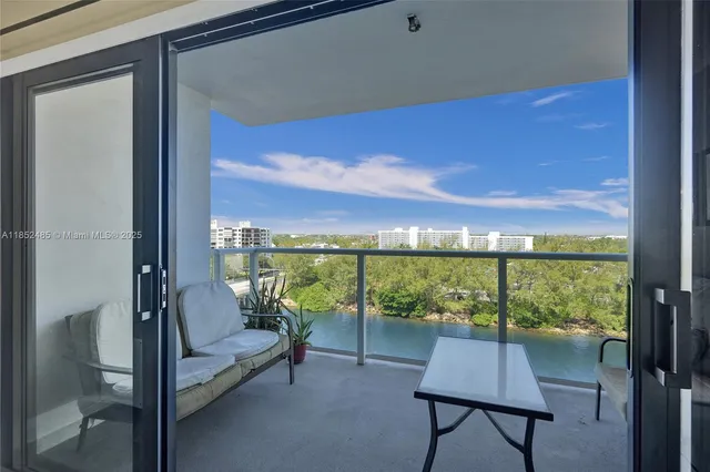 a outdoor view with a sitting space