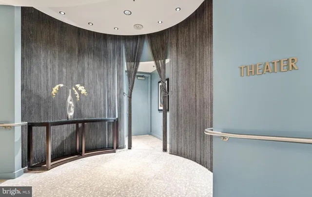 a view of a hallway with entryway