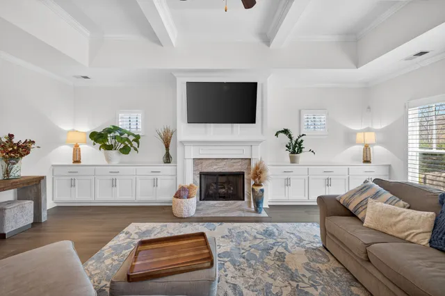 a living room with furniture