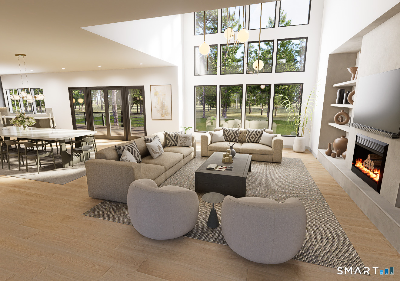 40 Long River Road Sherman, CT 06784 - Photo 4 of 24 a living room with furniture and large windows