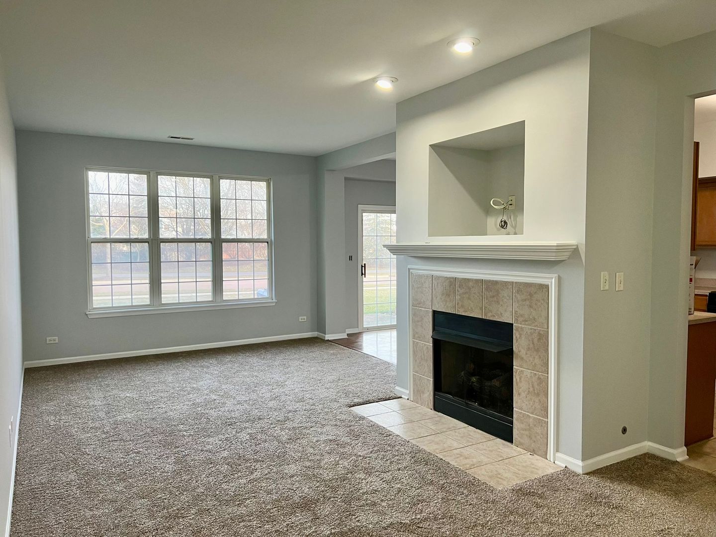2328 Georgetown Circle Aurora, IL 60503 - Photo 3 of 12 a view of an empty room with a fireplace and a window