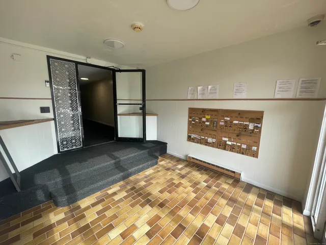 a view of a hallway with window