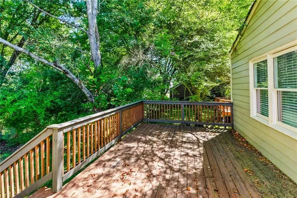 a view of a wooden bridge