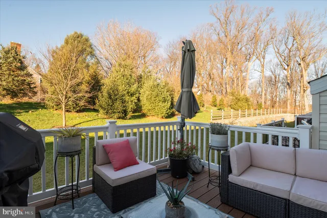 a balcony with furniture