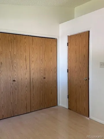 an empty room with closet