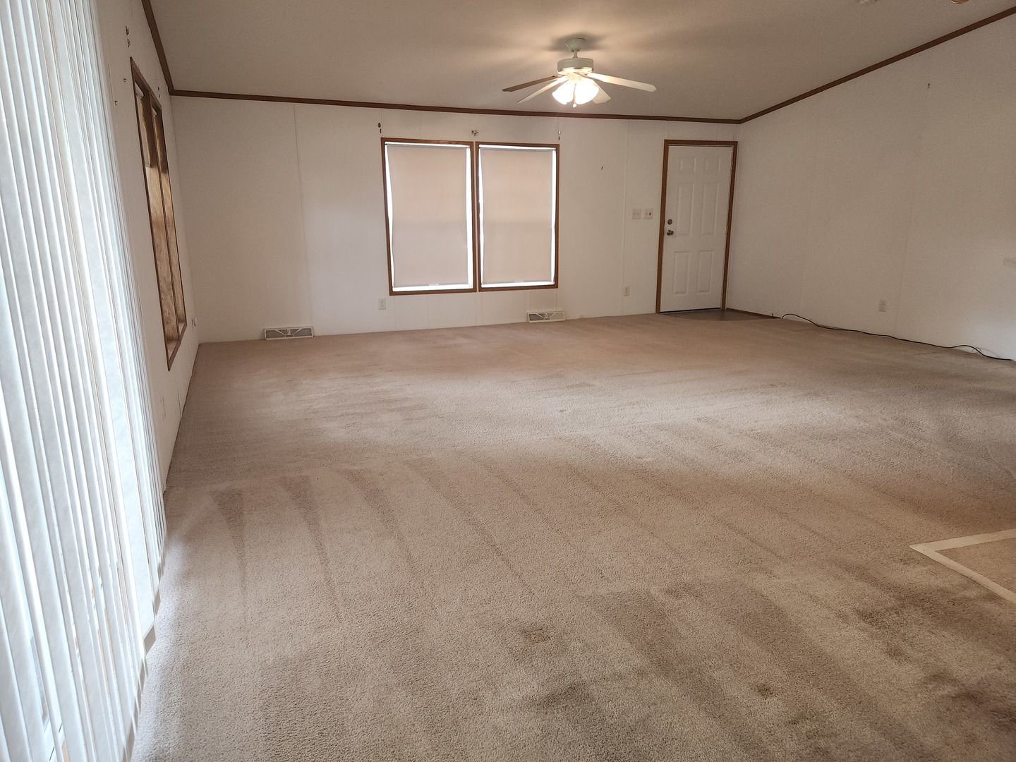 1027 Cherry Street Manteno, IL 60950 - Photo 5 of 20 an empty room with windows and chandelier fan