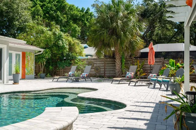 a view of an outdoor seating area