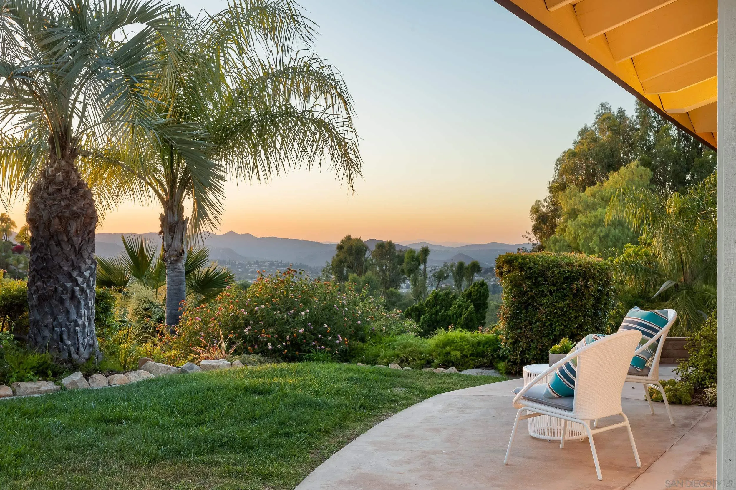 15951 Lime Grove Road Poway, CA 92064 - Photo 33 of 52 a view of a backyard with a garden and furniture