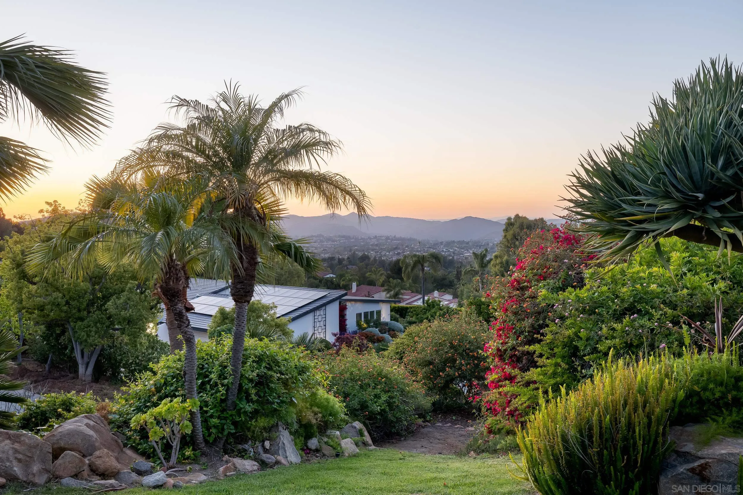 15951 Lime Grove Road Poway, CA 92064 - Photo 39 of 52 a view of a garden with a house in a background