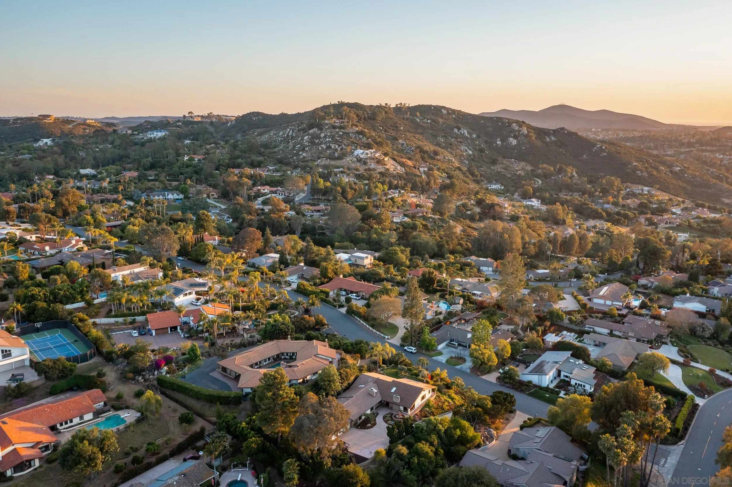 15951 Lime Grove Road Poway, CA 92064 - Photo 52 of 52 an aerial view of residential houses with outdoor space and trees