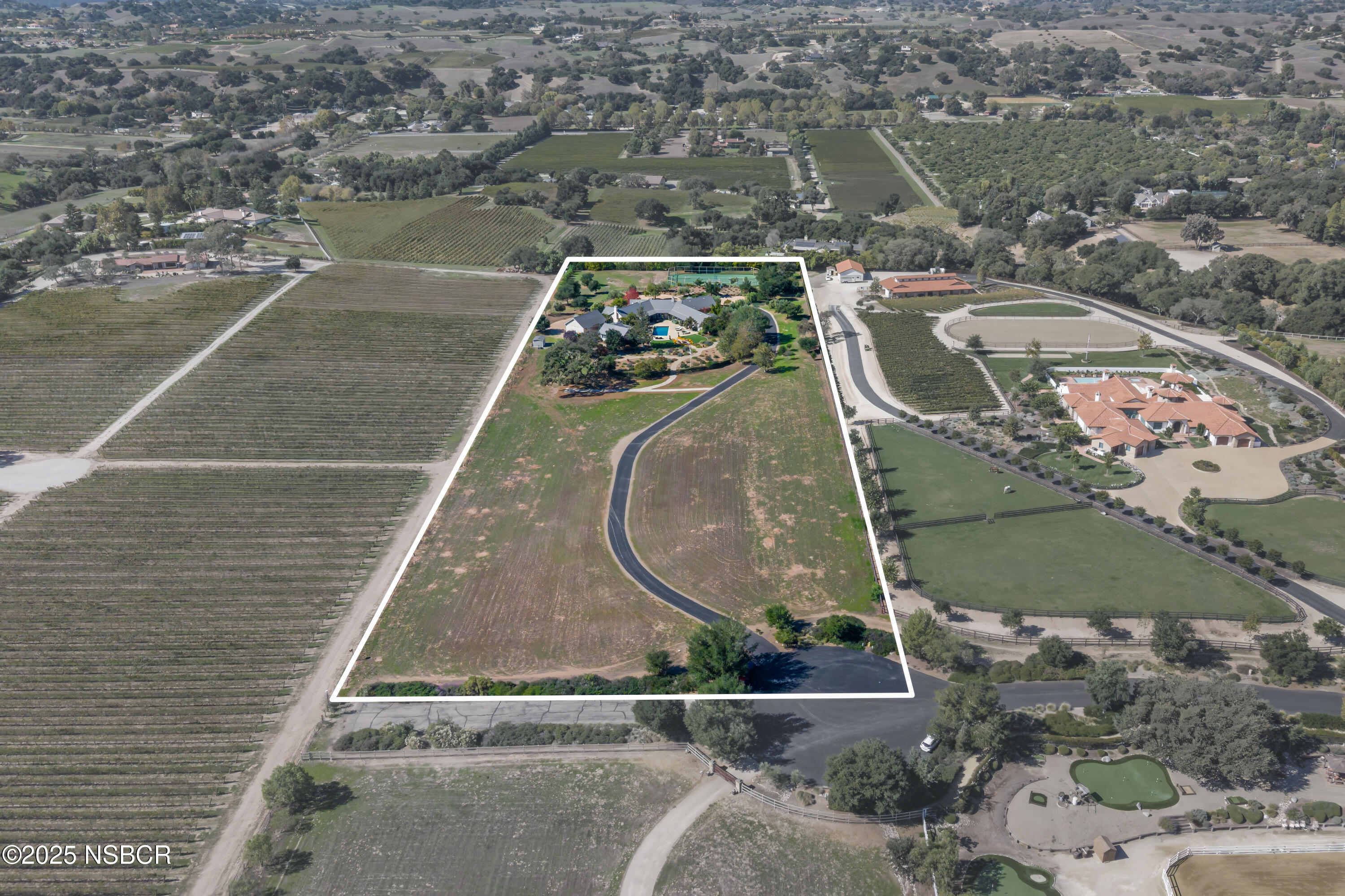 1645 Still Meadow Road Solvang, CA 93463 - Photo 8 of 59 Aerial w/property line