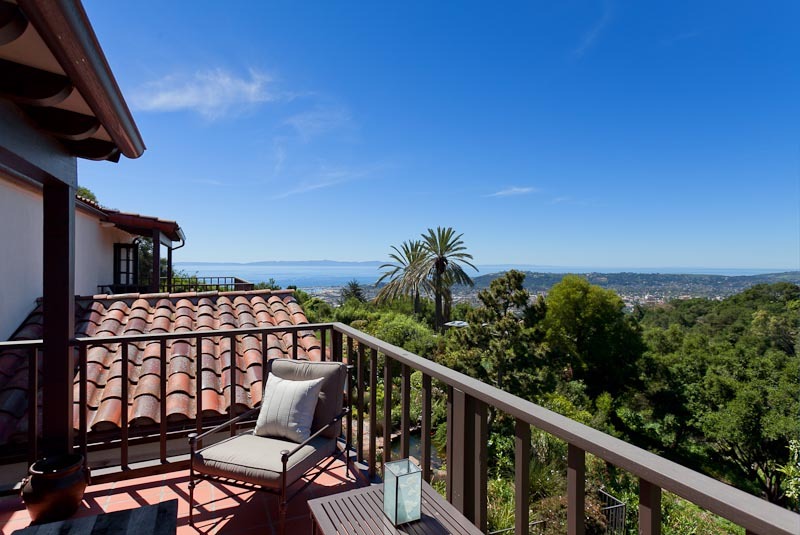 1021 Las Alturas Road Santa Barbara, CA 93103 - Photo 10 of 20 a balcony with wooden floor and city view