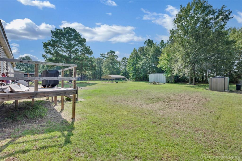 62 Princeton Lane Princeton, LA 71067 - Photo 28 of 33 View of green lawn with a storage unit and view of scattered trees