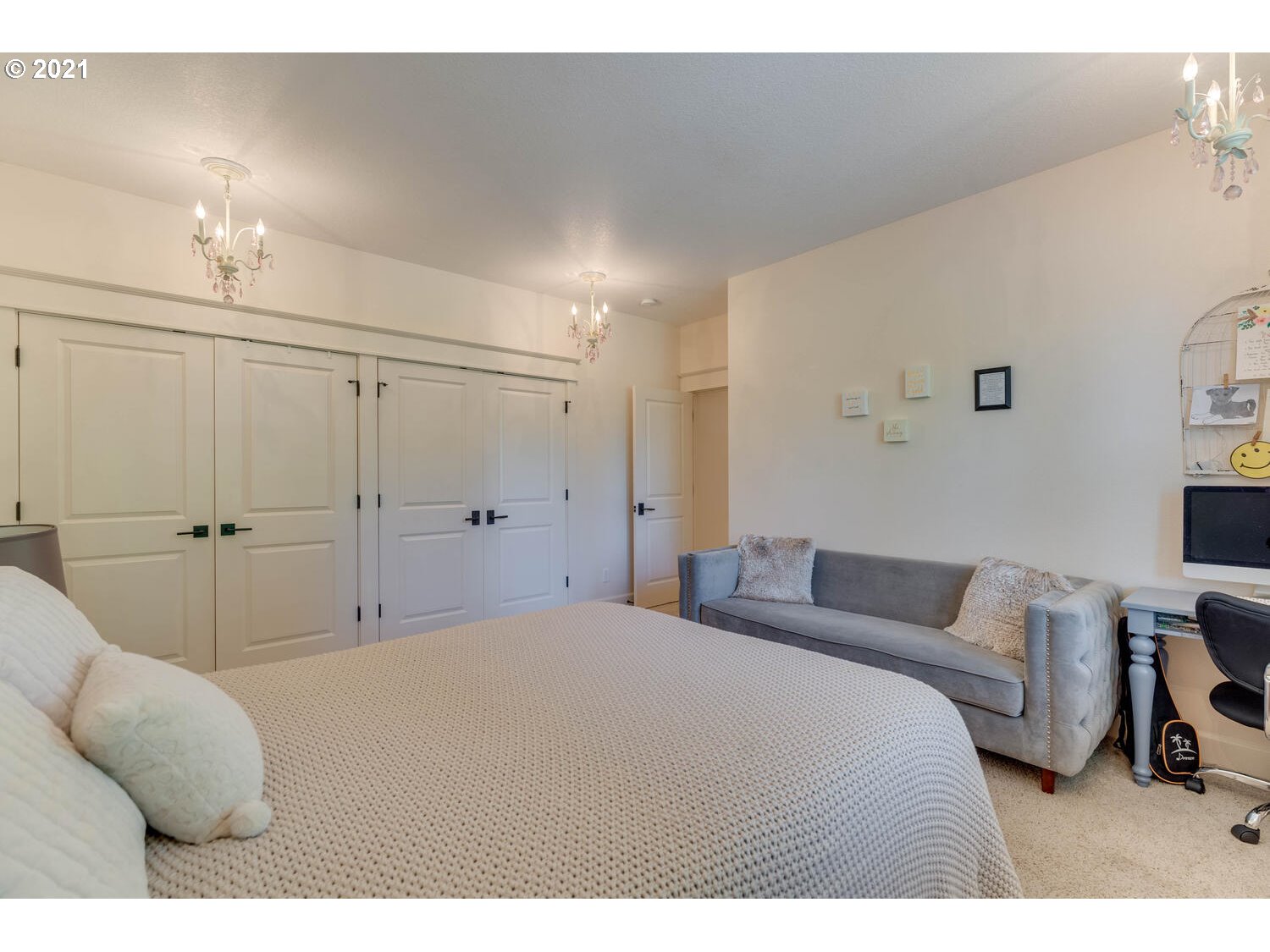 14683 Southeast Aldridge Road Happy Valley, OR 97086 - Photo 20 of 31 a bedroom with a bed and a couch