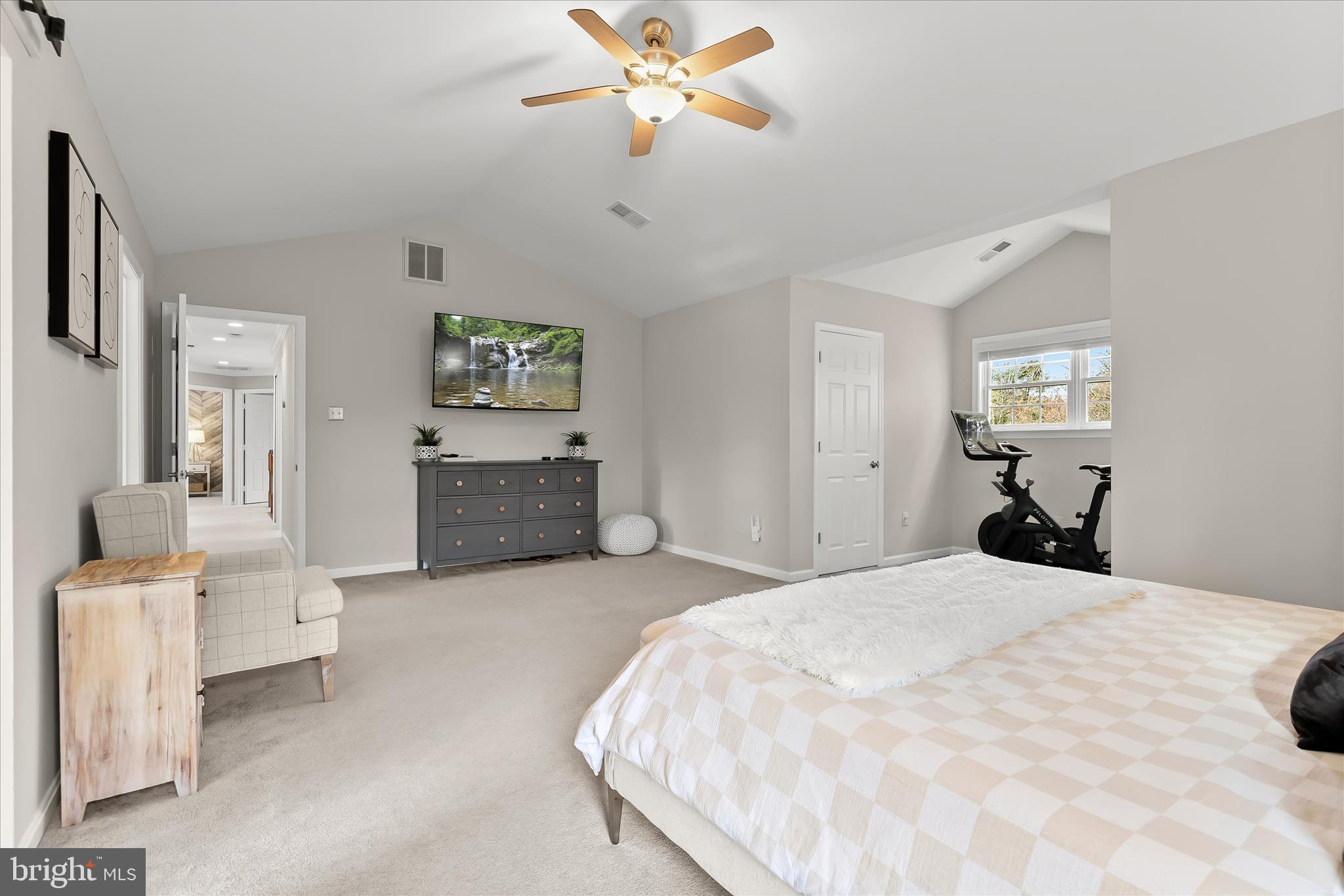 22 Farm Ridge Court Baldwin, MD 21013 - Photo 31 of 57 a bedroom with a bed and a chandelier